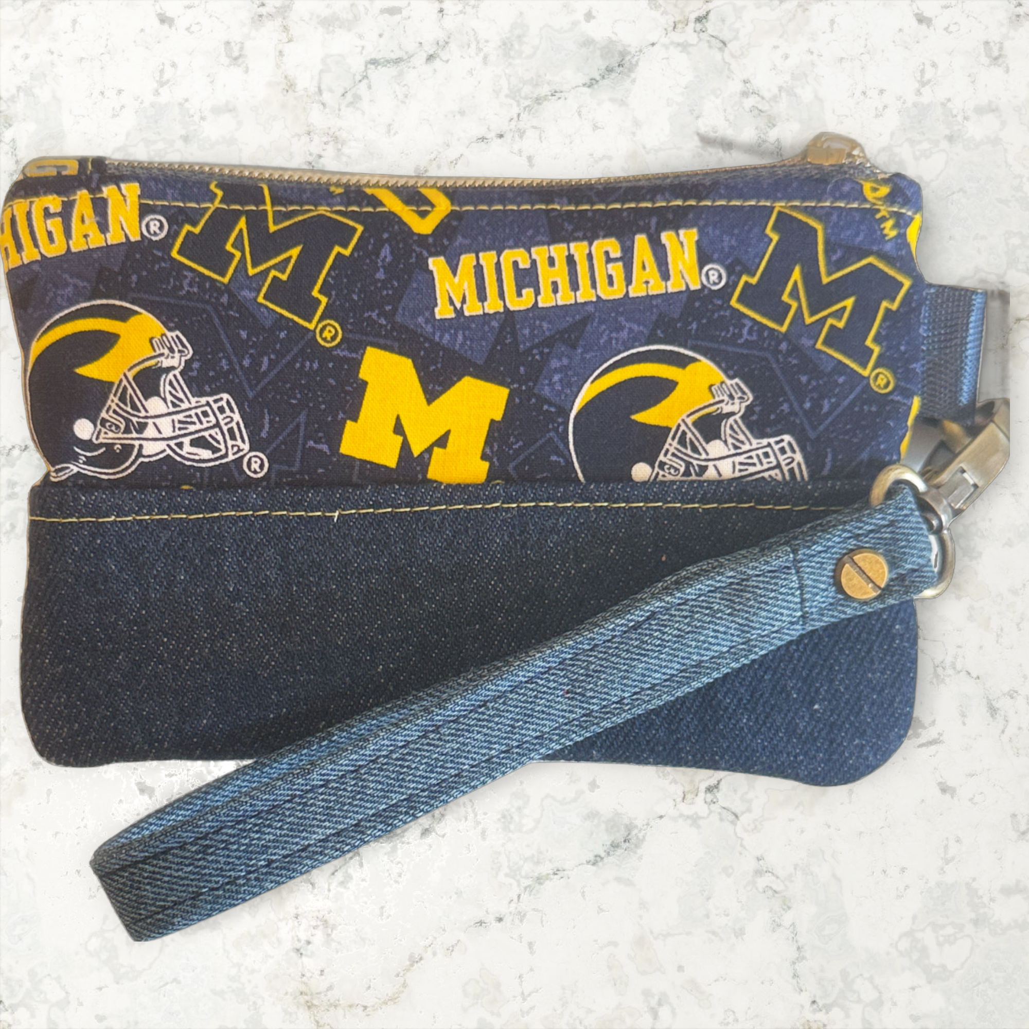 Handmade U of M Denim Gold Zipper