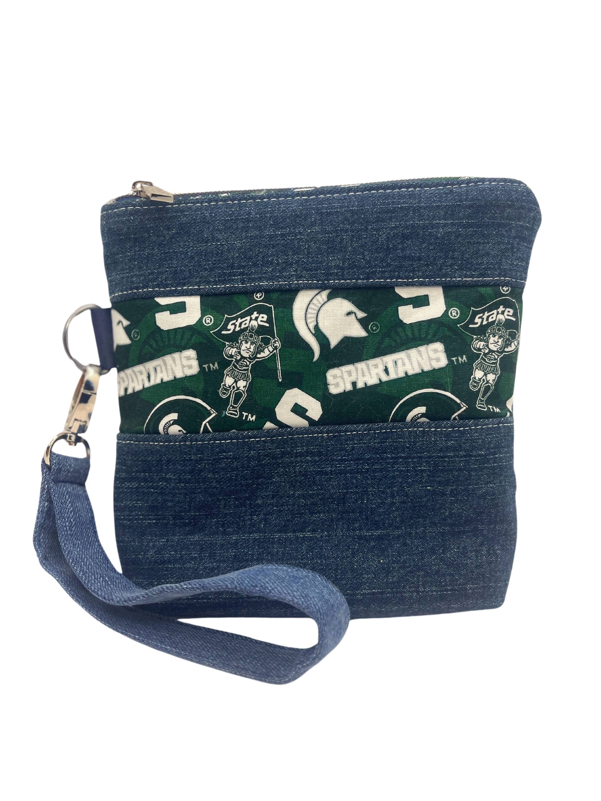 MSU Fabric Denim Wristlet