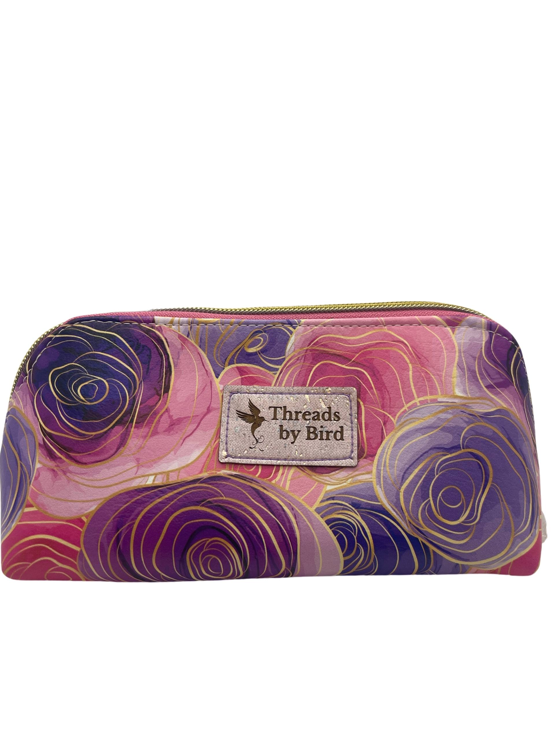 Pink Flower Organizer with Purple Lining