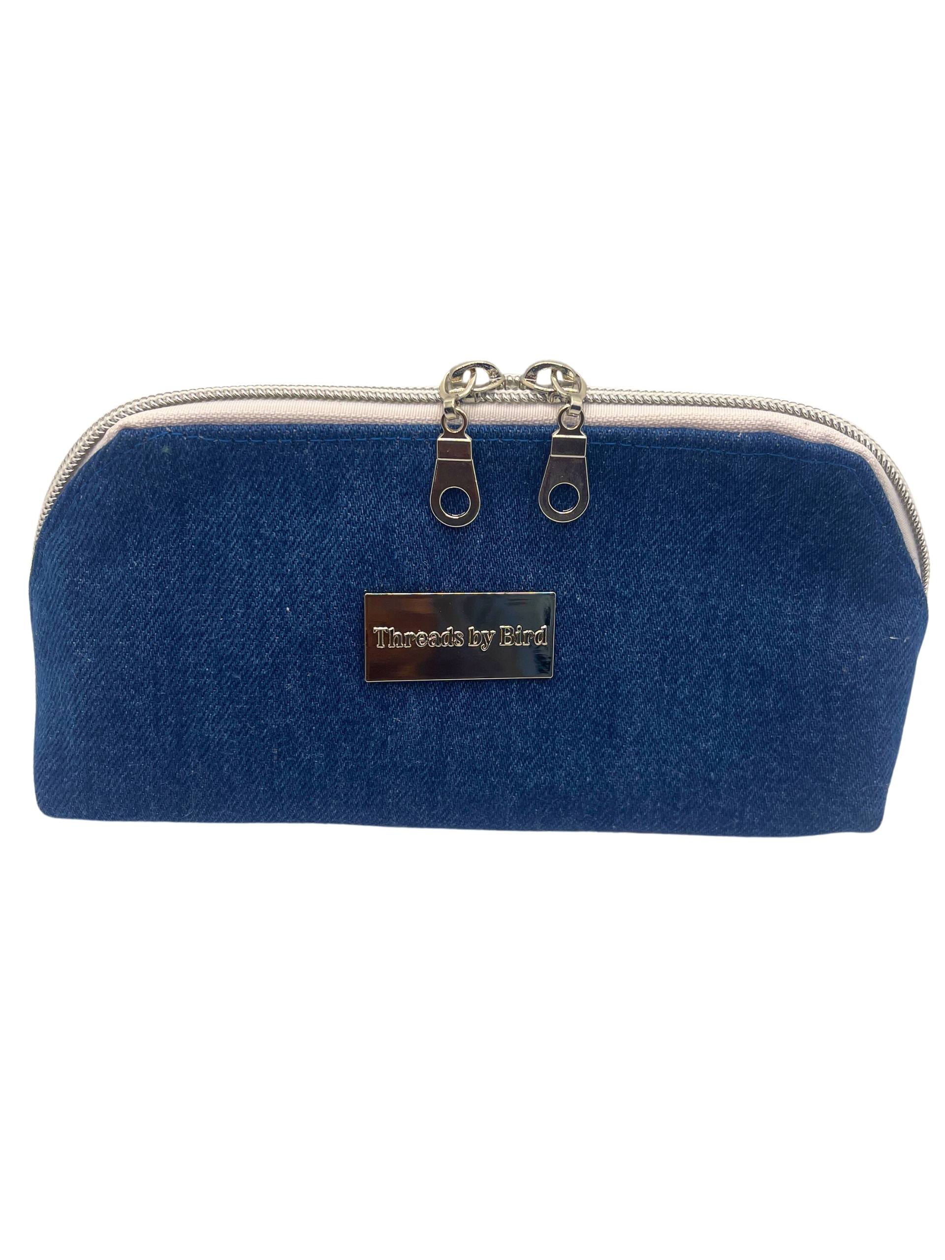 Denim Zipper Pouch Organizer