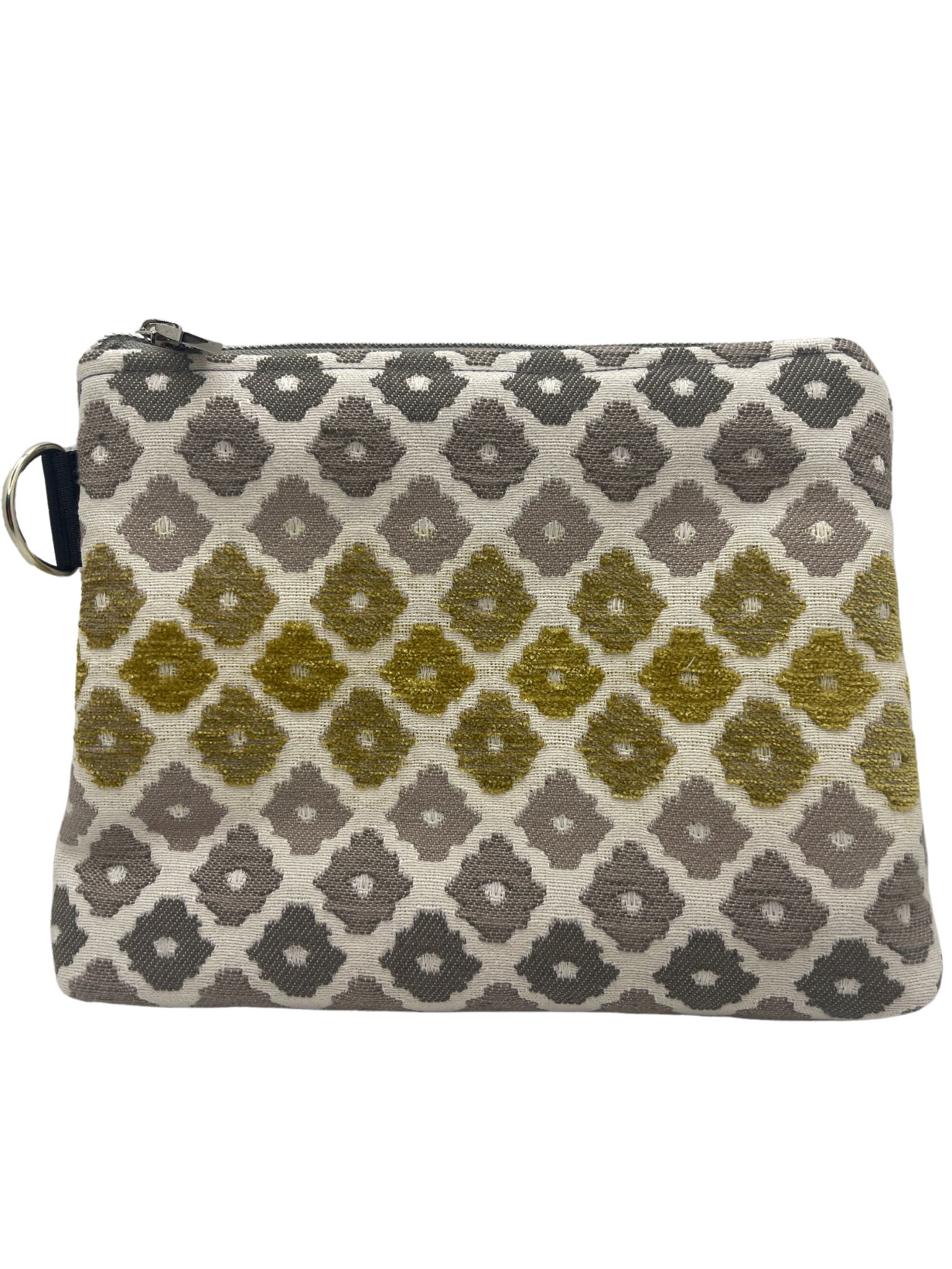 Medium Green Gray Fabric Zipper Bag