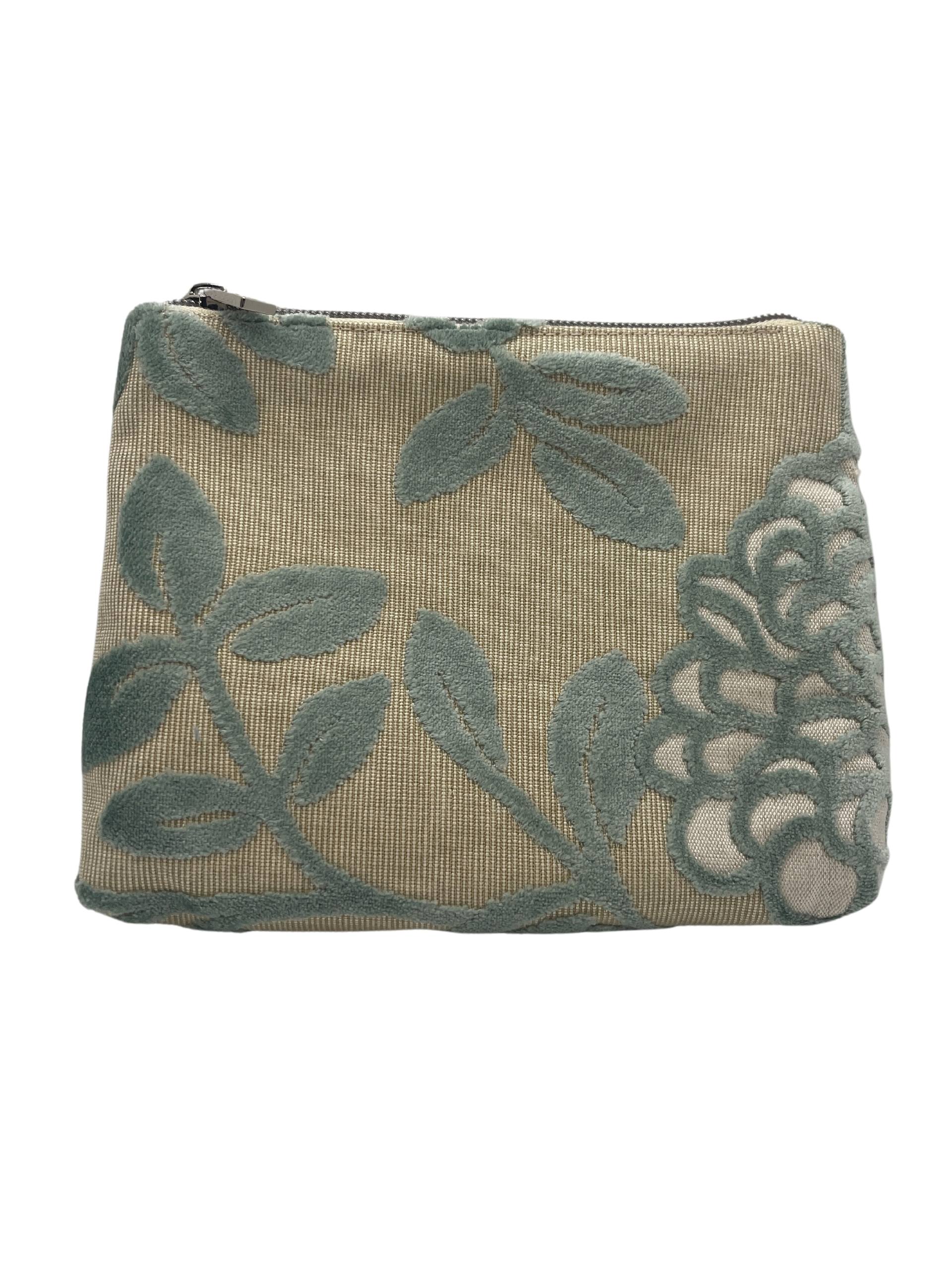 Medium Teal Fabric Zipper Bag