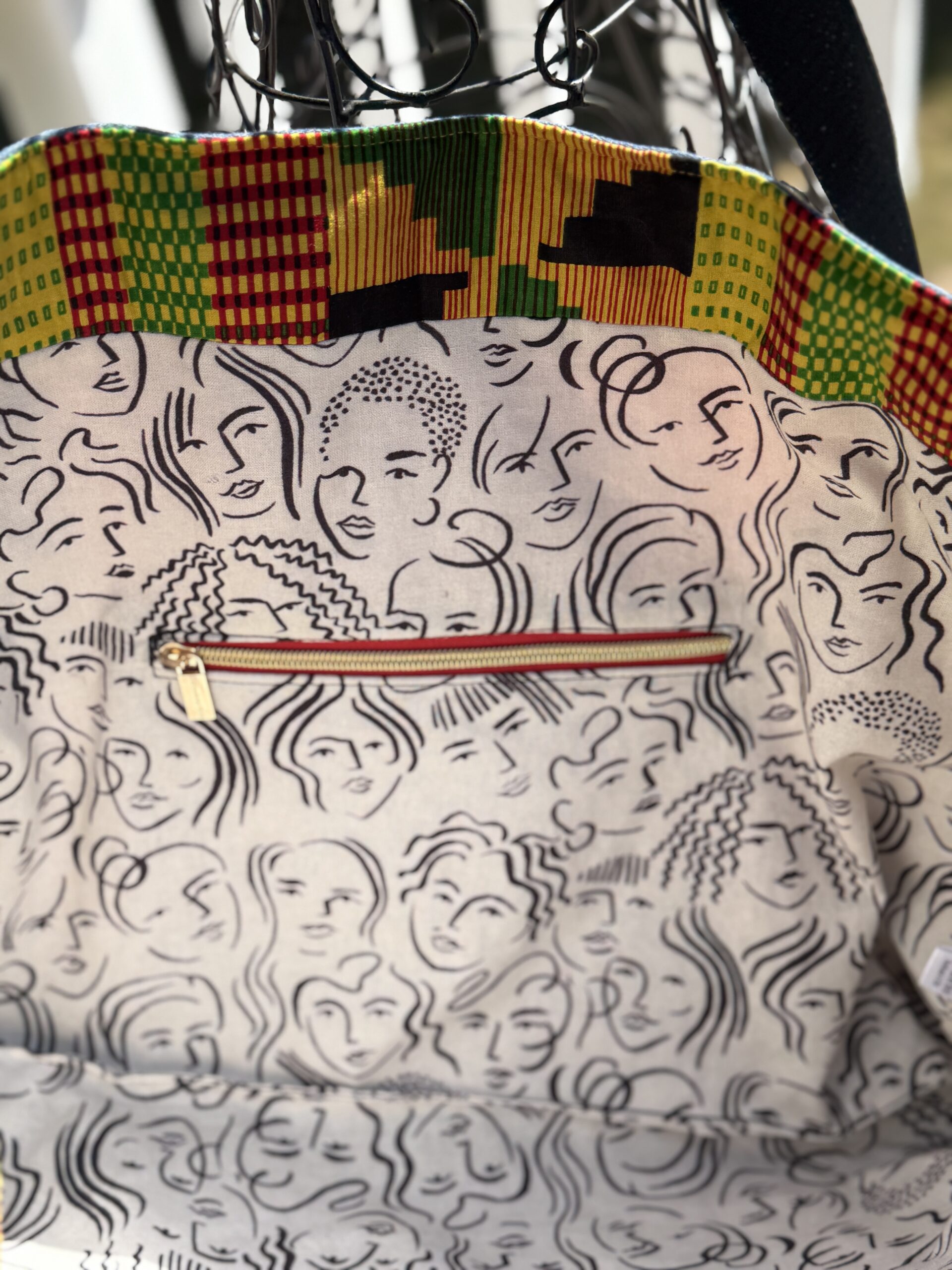 Denim and African Queen Zipper Lining 1